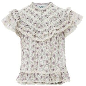 SEA NY Yvonne Flutter Top | Lilac sz L